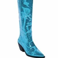 AZALEA WANG MY SWEETHEART SEQUIN EMBELLISHED BOOT IN BLUE -Sewing Down South shop azalea wang my sweetheart sequin embellished boot in blue blue 3 3 c1