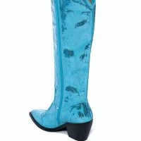 AZALEA WANG MY SWEETHEART SEQUIN EMBELLISHED BOOT IN BLUE -Sewing Down South shop azalea wang my sweetheart sequin embellished boot in blue blue 4 4 c1