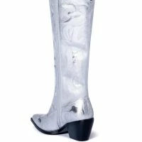 AZALEA WANG MY SWEETHEART SEQUIN EMBELLISHED BOOT IN SILVER -Sewing Down South shop azalea wang my sweetheart sequin embellished boot in silver silver 4 4