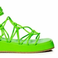 AZALEA WANG NATACHA STRAPPY LACE UP FLAT SANDAL IN GREEN -Sewing Down South shop azalea wang natacha strappy lace up flat sandal in green green 5 5
