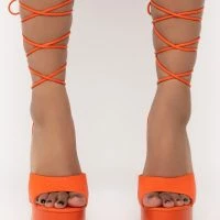 AZALEA WANG NEED TO KNOW CHUNKY SANDAL IN ORANGE -Sewing Down South shop azalea wang need to know chunky sandal in orange orange 3 3