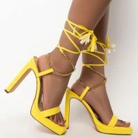 AZALEA WANG NEVER BEEN BETTER CHUNKY SANDAL IN YELLOW