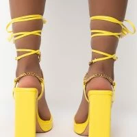 AZALEA WANG NEVER BEEN BETTER CHUNKY SANDAL IN YELLOW -Sewing Down South shop azalea wang never been better chunky sandal in yellow yellow 4 4