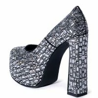 AZALEA WANG NEW DIRECTION CHUNKY RHINESTONE EMBELLISHED PUMP IN SILVER -Sewing Down South shop azalea wang new direction chunky rhinestone embellished pump in silver silver 4 4