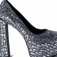 AZALEA WANG NEW DIRECTION CHUNKY RHINESTONE EMBELLISHED PUMP IN SILVER -Sewing Down South shop azalea wang new direction chunky rhinestone embellished pump in silver silver 5 5