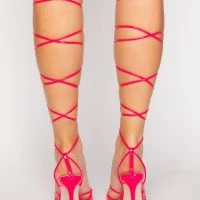 AZALEA WANG NIGHTS IN MIAMI STILETTO SANDAL IN FUCHSIA -Sewing Down South shop azalea wang nights in miami stiletto sandal in fuchsia fuchsia 4 4