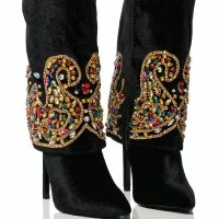 AZALEA WANG NIKO EMBELLISHED SUEDE BOOTIE IN BLACK 9 AZALEA WANG NIKO EMBELLISHED SUEDE BOOTIE IN BLACK -Sewing Down South shop azalea wang niko embellished suede bootie in black black 1 1