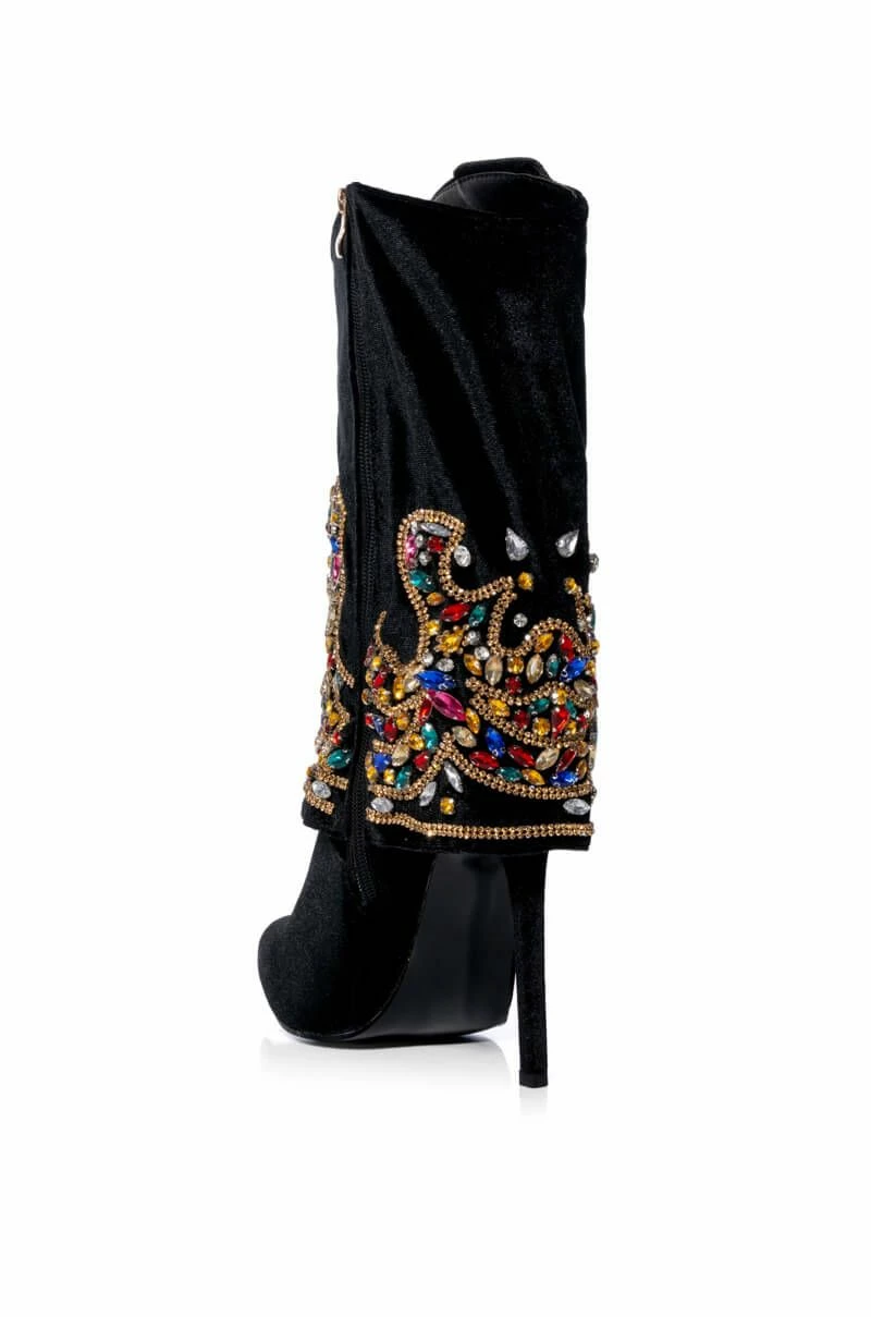 AZALEA WANG NIKO EMBELLISHED SUEDE BOOTIE IN BLACK 3 AZALEA WANG NIKO EMBELLISHED SUEDE BOOTIE IN BLACK - Image 3