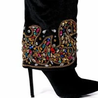 AZALEA WANG NIKO EMBELLISHED SUEDE BOOTIE IN BLACK 8 AZALEA WANG NIKO EMBELLISHED SUEDE BOOTIE IN BLACK -Sewing Down South shop azalea wang niko embellished suede bootie in black black 5 5
