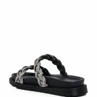 AZALEA WANG NIKOLINA EMBELLISHED SLIP ON SANDAL IN BLACK -Sewing Down South shop azalea wang nikolina embellished slip on sandal in black black 4 4