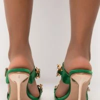 AZALEA WANG NO MORE LIES STILETTO SANDAL IN GREEN -Sewing Down South shop azalea wang no more lies stiletto sandal in green green 4 4