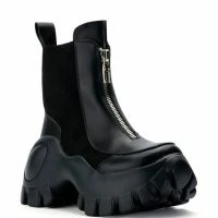 AZALEA WANG NORTH ZIP CHUNKY BOOT IN BLACK -Sewing Down South shop azalea wang north zip chunky boot in black black 3 3