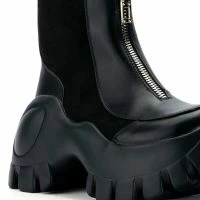 AZALEA WANG NORTH ZIP CHUNKY BOOT IN BLACK -Sewing Down South shop azalea wang north zip chunky boot in black black 5 5