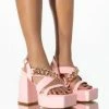 AZALEA WANG NOT GOING HOME CHUNKY SANDAL IN PINK