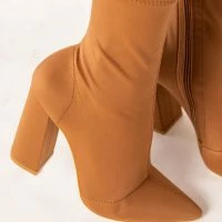 AZALEA WANG NOTHING LASTS FOREVER CHUNKY BOOTIE IN BROWN -Sewing Down South shop azalea wang nothing lasts forever chunky bootie in brown brown 5 5