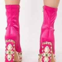 AZALEA WANG NOTICE ME CHUNKY BOOTIE IN FUCHSIA -Sewing Down South shop azalea wang notice me chunky bootie in fuchsia fuchsia 4 4