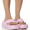AZALEA WANG ODETTE PU FLATFROM SANDAL IN BABY PINK