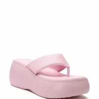 AZALEA WANG ODETTE PU FLATFROM SANDAL IN BABY PINK -Sewing Down South shop azalea wang odette pu flatfrom sandal in baby pink pink 3 3 c1