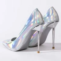 AZALEA WANG OFF THE GRID STILETTO PUMP IN SILVER -Sewing Down South shop azalea wang off the grid stiletto pump in silver silver 5 5