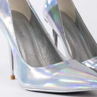 AZALEA WANG OFF THE GRID STILETTO PUMP IN SILVER -Sewing Down South shop azalea wang off the grid stiletto pump in silver silver 6 6