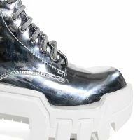 AZALEA WANG OLYMPIA SILVER CHUNKY BOOTIE -Sewing Down South shop azalea wang olympia silver chunky bootie silver 5 5