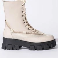 AZALEA WANG ON THE MOVE FLATFORM BOOTIE IN BONE -Sewing Down South shop azalea wang on the move flatform bootie in bone bone 3 3