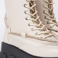 AZALEA WANG ON THE MOVE FLATFORM BOOTIE IN BONE -Sewing Down South shop azalea wang on the move flatform bootie in bone bone 6 6