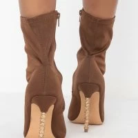 AZALEA WANG ONLY ONE FOR YOU STILETTO BOOTIE IN BROWN -Sewing Down South shop azalea wang only one for you stiletto bootie in brown brown 4 4