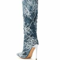 AZALEA WANG OPAL DENIM AND DIAMOND STILETTO BOOT -Sewing Down South shop azalea wang opal denim and diamond stiletto boot denim 4 4