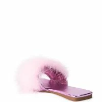 AZALEA WANG PAISLEY FLAT FEATHER SANDAL IN PINK -Sewing Down South shop azalea wang paisley flat feather sandal in pink pink 4 4