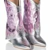 AZALEA WANG PARTY IN THE USA FOLD OVER WESTERN BOOT IN METALLIC