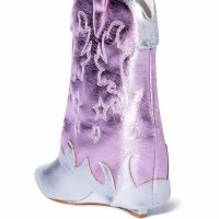 AZALEA WANG PARTY IN THE USA FOLD OVER WESTERN BOOT IN METALLIC -Sewing Down South shop azalea wang party in the usa fold over western boot in metallic silver 4 4