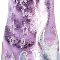 AZALEA WANG PARTY IN THE USA FOLD OVER WESTERN BOOT IN METALLIC -Sewing Down South shop azalea wang party in the usa fold over western boot in metallic silver 5 5