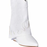 AZALEA WANG PARTY IN THE USA FOLD OVER WESTERN BOOT IN WHITE -Sewing Down South shop azalea wang party in the usa fold over western boot in white white 3 3
