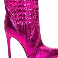 AZALEA WANG PASSION METALLIC WESTERN STILETTO BOOTIE IN FUCHSIA -Sewing Down South shop azalea wang passion metallic western stiletto bootie in fuchsia fuchsia 5 5