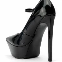AZALEA WANG POWER PLATFORM STILETTO PUMP IN BLACK PATENT -Sewing Down South shop azalea wang power platform stiletto pump in black patent black 4 4