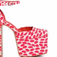 AZALEA WANG PRISCILLA PRINTED PLATFORM PUMP -Sewing Down South shop azalea wang priscilla printed platform pump red 5 5