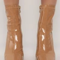 AZALEA WANG PULL ON MY HEART STRINGS STILETTO BOOTIE IN NUDE -Sewing Down South shop azalea wang pull on my heart strings stiletto bootie in nude nude 3 3