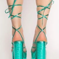 AZALEA WANG PUSH YOUR LIMIT CHUNKY SANDAL IN GREEN -Sewing Down South shop azalea wang push your limit chunky sandal in green green 4 4