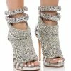 AZALEA WANG PUSHER EMBELLISHED SANDAL IN SILVER