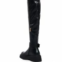 AZALEA WANG REAGAN KNEE HIGH FLAT BOOT IN BLACK -Sewing Down South shop azalea wang reagan knee high flat boot in black black 4 4