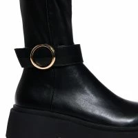 AZALEA WANG REAGAN KNEE HIGH FLAT BOOT IN BLACK -Sewing Down South shop azalea wang reagan knee high flat boot in black black 5 5