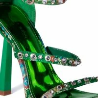 AZALEA WANG REALLY THAT GIRL STILETTO SANDAL IN GREEN -Sewing Down South shop azalea wang really that girl stiletto sandal in green green 5 5