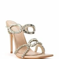 AZALEA WANG RED CARPET RHINESTONE STRAP STILETTO SANDAL -Sewing Down South shop azalea wang red carpet rhinestone strap stiletto sandal nude 3 3