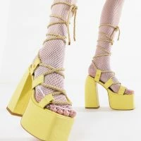 AZALEA WANG RESORT READY CHUNKY SANDAL IN LIME -Sewing Down South shop azalea wang resort ready chunky sandal in lime lime 1 1 c1 c1