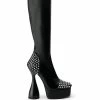 AZALEA WANG RIGHT ON BEAT CHUNKY BOOT WITH 4 WAY STRETCH IN BLACK