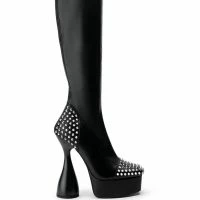 AZALEA WANG RIGHT ON BEAT CHUNKY BOOT WITH 4 WAY STRETCH IN BLACK
