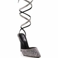 AZALEA WANG RISS BLING LACE UP PUMP IN BLACK -Sewing Down South shop azalea wang riss bling lace up pump in black black 3 3