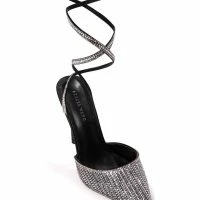 AZALEA WANG RISS BLING LACE UP PUMP IN BLACK -Sewing Down South shop azalea wang riss bling lace up pump in black black 5 5