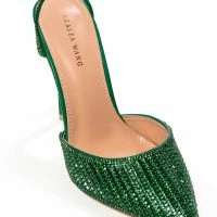 AZALEA WANG RISS BLING LACE UP PUMP IN GREEN -Sewing Down South shop azalea wang riss bling lace up pump in green green 5 5
